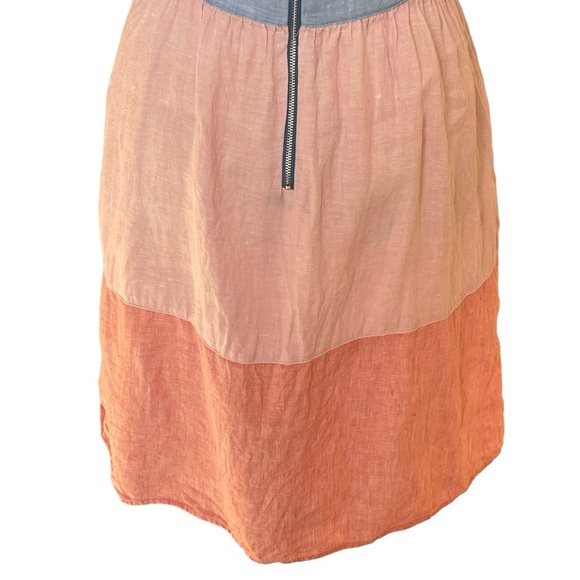 Cynthia Rowley 100% Linen Colorblock Women’s Dress Size M Pockets Summer Breeze - Picture 8 of 9